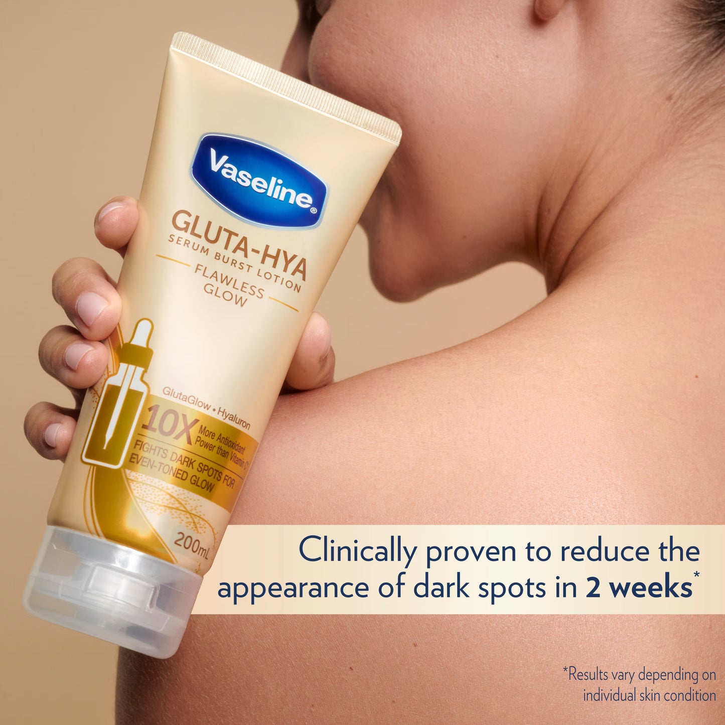Vaseline Gluta-Hya Serum Burst UV Lotion - Flawless Bright -200ml