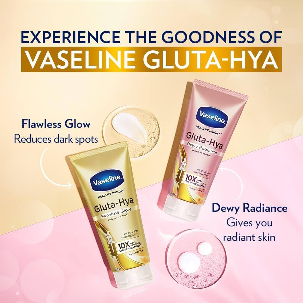 Vaseline Gluta-Hya Flawless Glow, 200ml Gluta-Hya Dewy Radiance, 200ml
